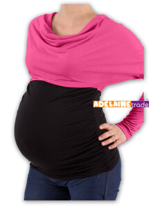 Be MaaMaa Těhotenská tunika VODA DUO - růžovo-černý