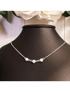Onyx FOX Stříbrný náhrdelník Nimue se 3 perlami