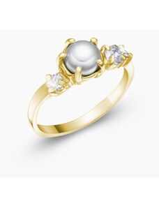 Onyx FOX Zásnubní prsten s perlou Iliana