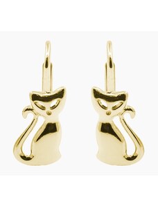 Onyx FOX Zlaté náušnice kočky (na klapku)