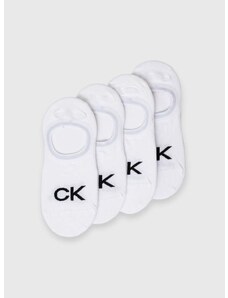 Ponožky Calvin Klein 4-pack dámské, bílá barva, 701220509