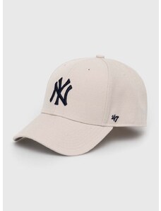 Dětská baseballová čepice 47brand MLB New York Yankees béžová barva, s aplikací, BMVP17WBV