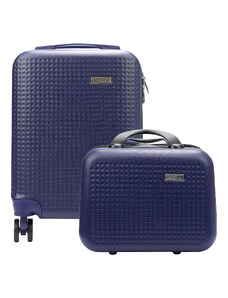 Sada kufru a kosmetického kufříku Pierre cardin MED06 modrá