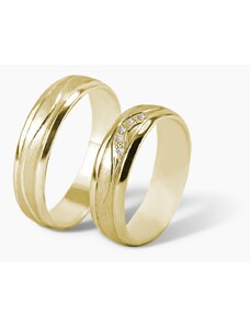 Šperky Jiříček Zlaté snubní prsteny se zirkony Tristan & Izolda ze žlutého zlata