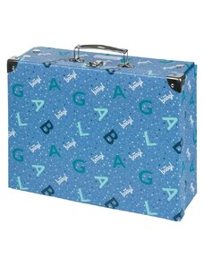 BAAGL Skládací školní kufřík Logo modrý s kováním