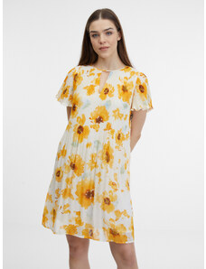Orsay Žluto-béžové dámské květované šaty - Dámské
