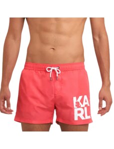 KARL LAGERFELD BEACHWEAR Karl Lagerfeld KL21MBS02 pánské šortky růžové