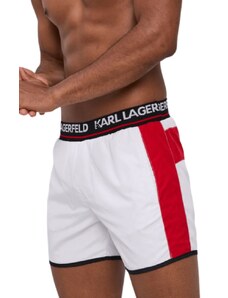 KARL LAGERFELD BEACHWEAR Karl Lagerfeld KL21MBS04 pánské šortky bílé