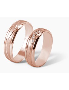 Šperky Jiříček Zlaté snubní prsteny se zirkony Tristan & Izolda z růžového zlata