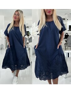 Italy moda Maxi šaty Penny, tmavě modré