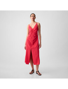 Šaty GAP Strappy Back Maxi Slip Dress Slipper Red