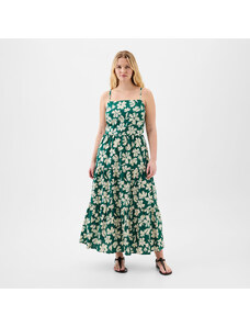 Šaty GAP Tiered Maxi Dress Green Floral