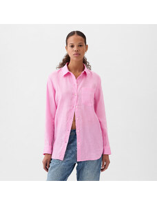 Dámská košile GAP Linen Boyfriend Shirt Sugar Pink