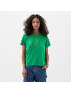 Dámské tričko GAP Logo Slub Tee Simply Green 17-5936