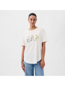 Dámské tričko GAP Logo Boyfriend Tee New Off White