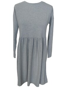 Oversize šedé splývavé šaty s řasenou sukní Rue Paris