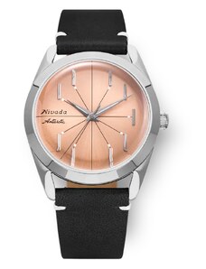 Stříbrné pánské hodinky Nivada Grenchen s koženým páskem Antarctic Spider 32050A17 38MM Automatic