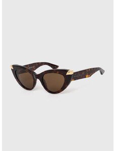 Sluneční brýle Alexander McQueen dámské, hnědá barva, AM0442S