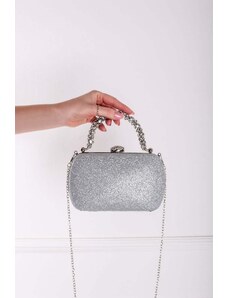 Paris Style Stříbrná společenská kabelka do ruky Betty