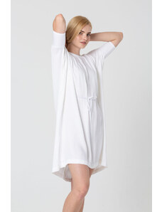 ONEDAY LEA volné šaty s krátkým rukávem - Bílé