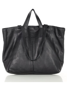 Marco Mazzini handmade Dámská kožená shopper bag kabelka Mazzini MM56 černá