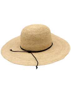 Fiebig Dámský letní nemačkavý slaměný klobouk Cloche - Crochet Cloche Big Brim