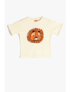 Koton T-Shirt Short Sleeve Crew Neck Cotton Lion Printed