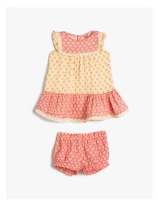 Koton Dress Sleeveless Frill Matching Shorts Detailed Set of 2 Cotton
