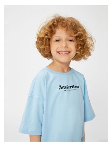 Koton Oversize T-Shirt with Amsterdam Print Short Sleeves Crew Neck Cotton