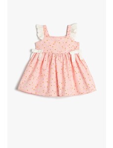 Koton Floral Strap Frilly Bow Detailed Dress