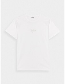 4F Pánské tričko regular s potiskem - bílé