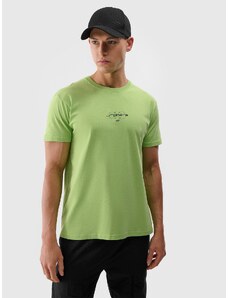 4F Pánské tričko regular s potiskem - zelené