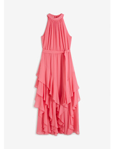 bonprix Dlouhé šaty ze šifonu Pink