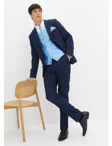 bonprix Svatební oblek Slim Fit (5dílná souprava): sako, kalhoty, vesta, kravata, kapesníček Modrá