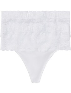 bonprix Stahovací kalhotky string, střední tvarující efekt (2 ks v balení) Bílá