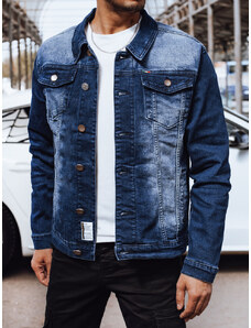 BASIC Tmavě modrá džínová bunda Denim vzor