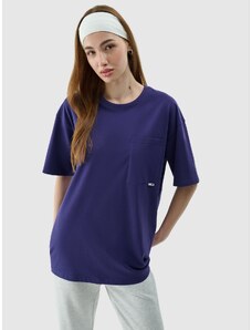 4F Hladké tričko oversize - tmavě modré