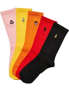Urban Classics Accessoires Ovocné vyšívací ponožky 5-balení vícebarevné