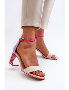 Kesi Semišové sandály na vysokém podpatku, Pink Pholia