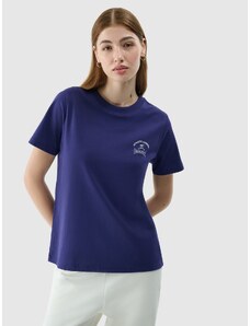 4F Dámské tričko regular s potiskem - tmavě modré