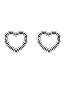 GRACE Silver Jewellery Stříbrné náušnice Corinne - srdce, stříbro 925/1000