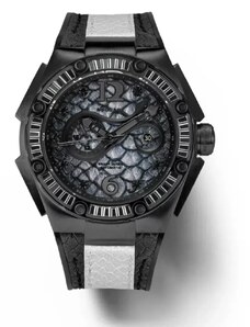 Nsquare Watches Černé pánské hodinky Nsquare s koženým páskem SnakeQueen White / Black 46MM Automatic