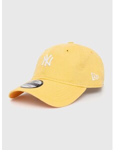 Bavlněná baseballová čepice New Era žlutá barva, s aplikací, NEW YORK YANKEES