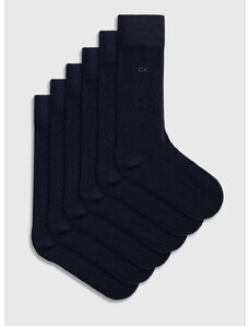 Ponožky Calvin Klein 6-pack pánské, tmavomodrá barva, 701220505