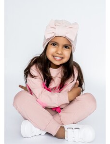 DaDaBoom Dětská čepice s mašlí růžová - 74-80 ( 6-12M)