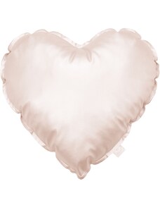 DaDaBoom Lesklý polštář srdce pudrově růžová 42x26cm