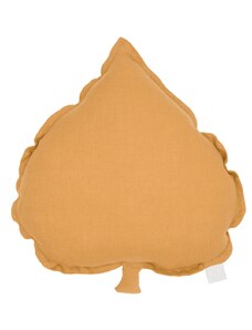 DaDaBoom Lněný polštář lipový list karamelová 38×43 cm
