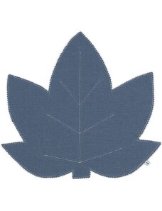 DaDaBoom Lněné prostírání javorový list džínová se stříbrem 37x37cm