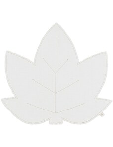 DaDaBoom Lněné prostírání javorový list bílá se zlatem 37x37cm