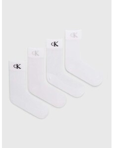 Ponožky Calvin Klein Jeans 4-pack dámské, bílá barva, 701229687